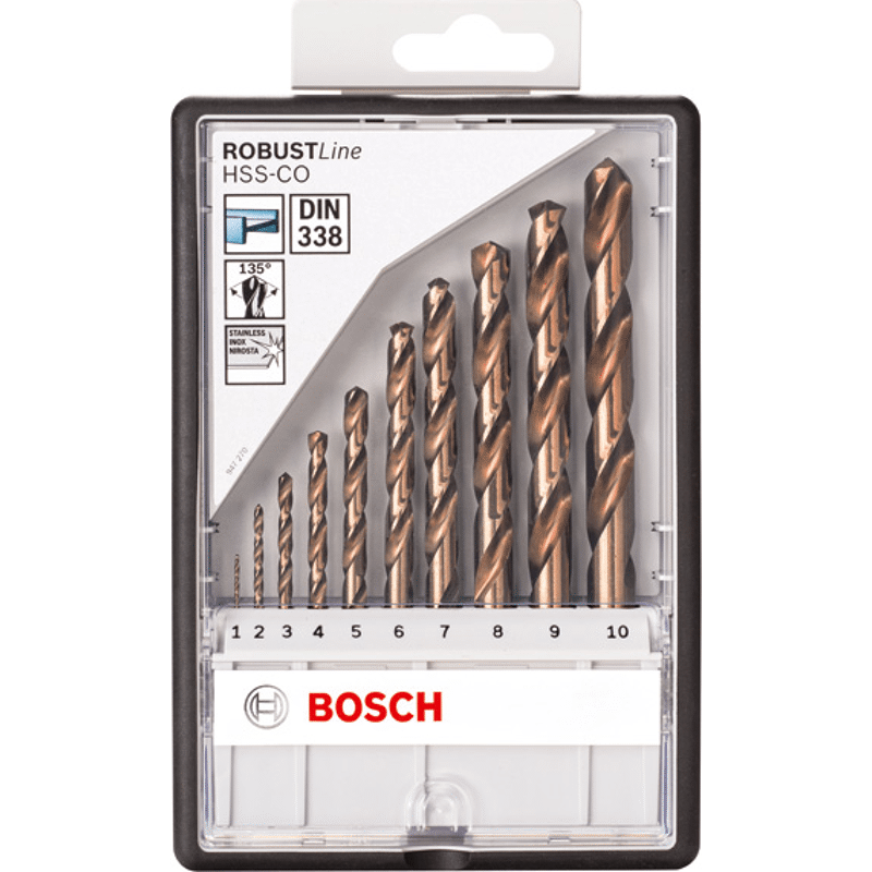 RobustLine 10 tlg. HSS-Co Bohrer Set