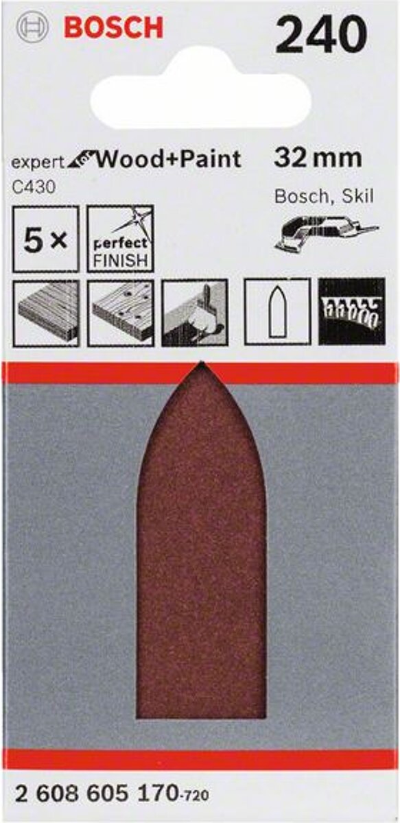 Bosch Schleifblatt EfWP 32mm K240 5x | 2608605170