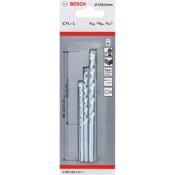 Bosch 3-tlg. CYL-1 Steinbohrer-Set,  5/6/8 mm. Für Bohrmaschinen/Schrauber