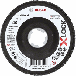 Bosch X-LOCK Fächerschleifscheibe X571 Best for Metal gekröpft