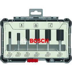 Bosch Router Bit Set 6 pcs Straight 1/4  shank