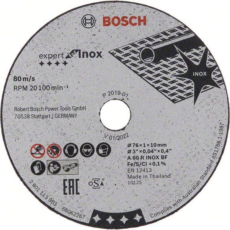 Bosch Trennscheibe 76x1x10mm Expert for Inox 5er-Pack