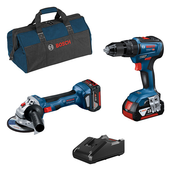 Combo Kit 2 tool kit 18V Profi Set (GSB,GWS,2x4.0Ah)