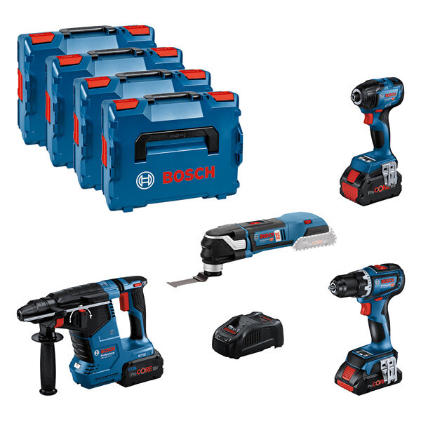 Combo Kit 4 tool kit 18V Profi Set Elekriker(GSR,GDX,GBH)