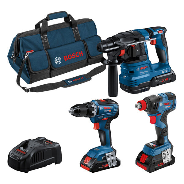 Combo Kit 3 tool kit 18V Profi Set (GSR,GDX,GBH,3x5.0Ah)