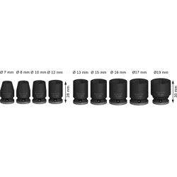 Steckschlüsselsatz 3/8" 9pc S PRO