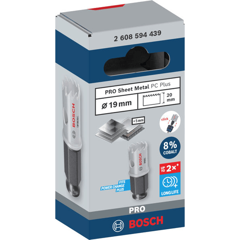 PRO Sheet Metal PC Plus Hole Saw, 19 mm