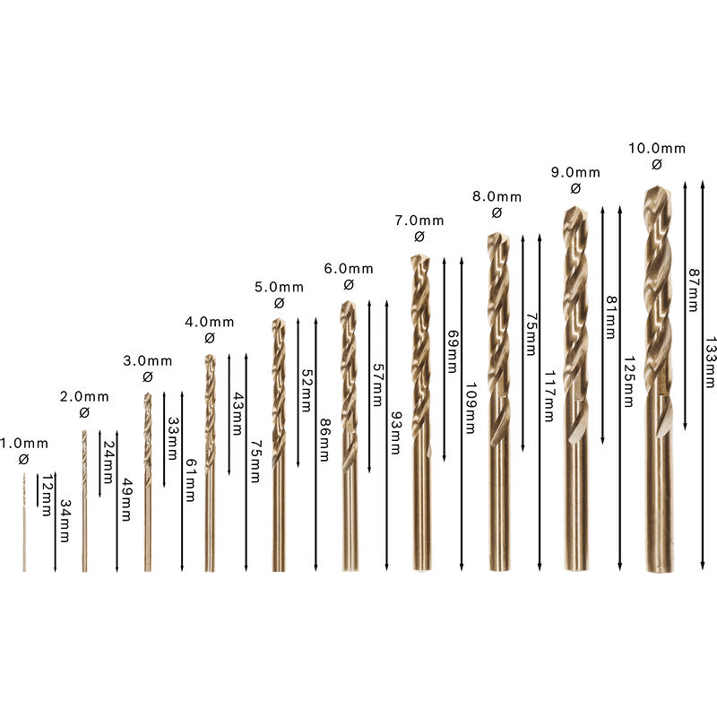 RobustLine 10 tlg. HSS-Co Bohrer Set