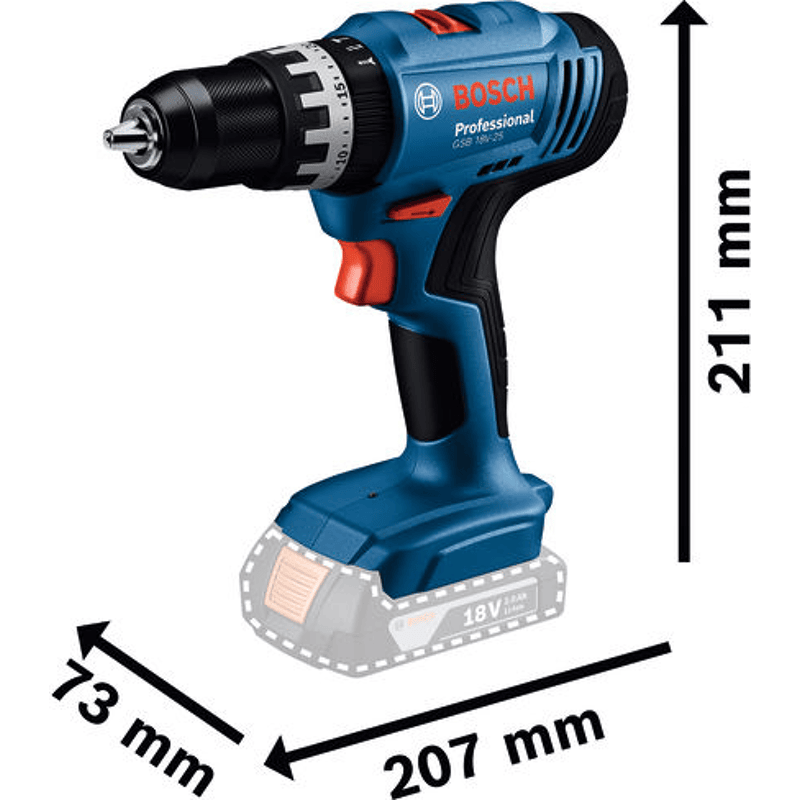 Akku-Schlagbohrschauber GSB 18V-25, 2 x Akku GBA 18V 2.0Ah in L-BOXX