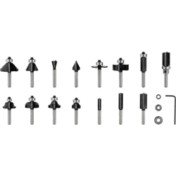 Router Bit Set 15 pcs Mixed 6mm shank