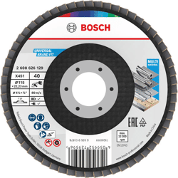 X451 Fächerschleifscheibe, 115 x 22,23 mm, K40, Z27, 60-tlg