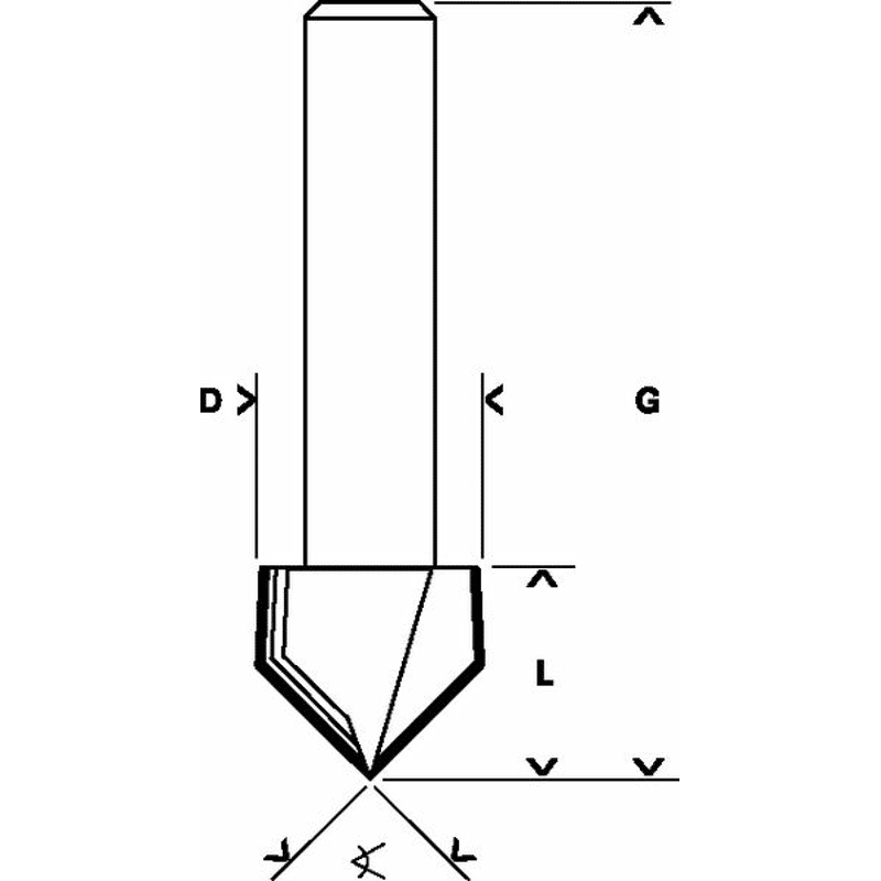 V-Nutfräser 1/4"