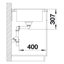 LEMIS XL 6 S-IF Edelstahl Bürstfinish mit Ablauffernb