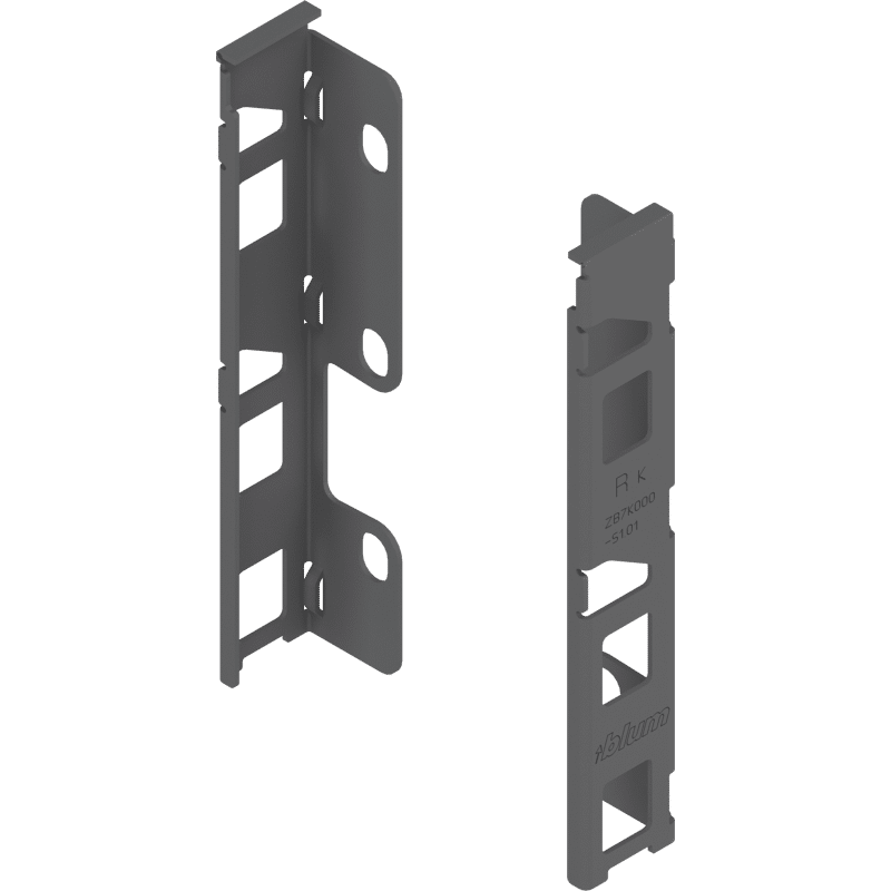 LEGRABOX Holzrückwandhalter, Höhe K (144 mm), links/rechts, oriongrau matt
