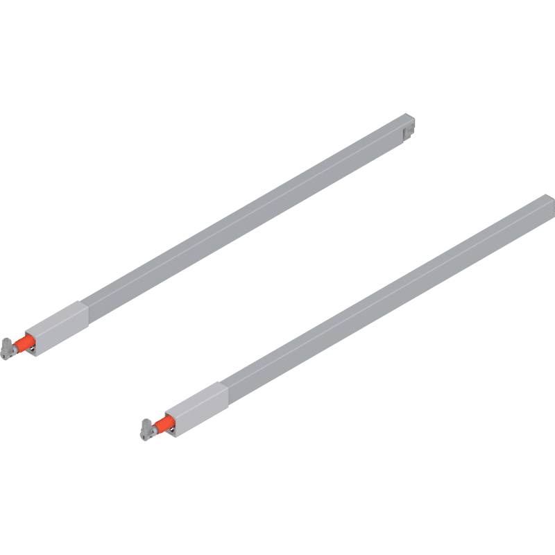 TANDEMBOX Längsreling (oben), für Frontauszug, NL=600 mm, links/rechts, für TANDEMBOX antaro, R9006 weissalumin.
