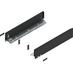 LEGRABOX pure Zarge, H=90.5 mm, NL=450 mm, carbonschwarz matt, links/rechts