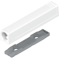 Blum TIP-ON Adapterplatte für Türen, Langversion, gerade Seidenweiß