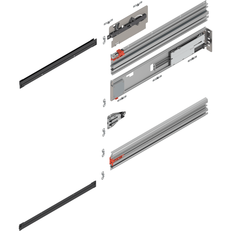 REVEGO uno Pocketschienen-Set, NL=450 mm, rechts, E6/Ev1 natur