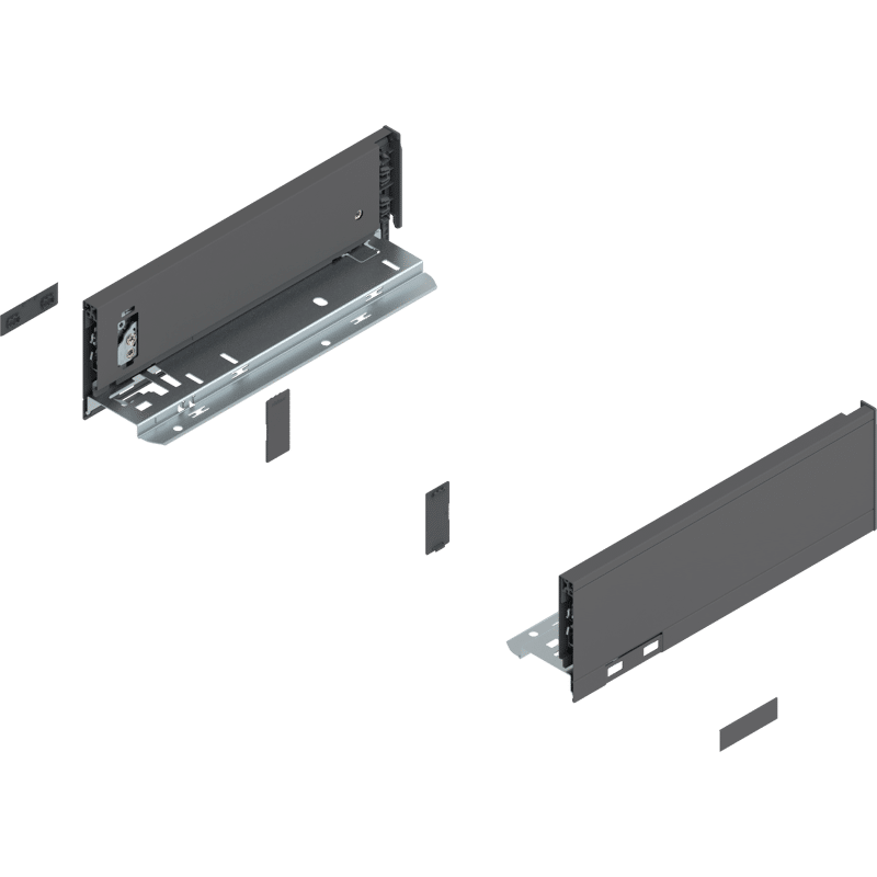 LEGRABOX Zarge, Höhe M (90,5 mm), NL=270 mm, links/rechts, oriongrau matt