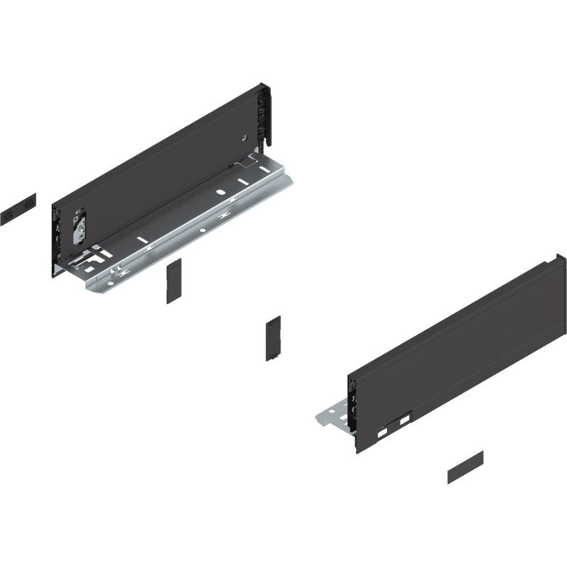 LEGRABOX Zarge, Höhe M (90,5 mm), NL=300 mm, links/rechts, für LEGRABOX pure, terraschwarz matt