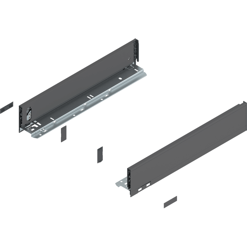 LEGRABOX Zarge, Höhe M (90,5 mm), NL=450 mm, links/rechts, oriongrau matt