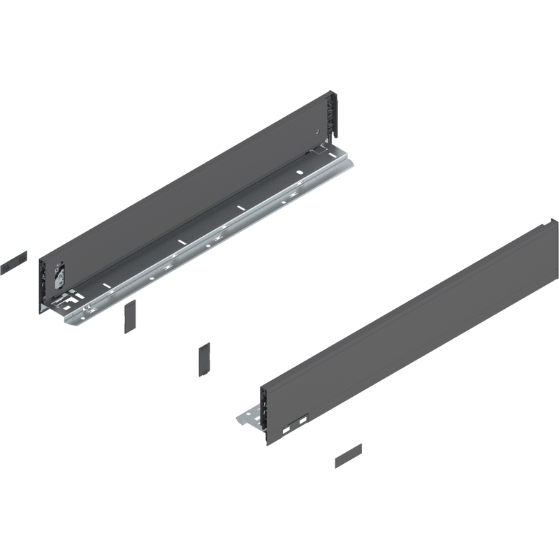 LEGRABOX Zarge, Höhe M (90,5 mm), NL=550 mm, links/rechts, oriongrau matt