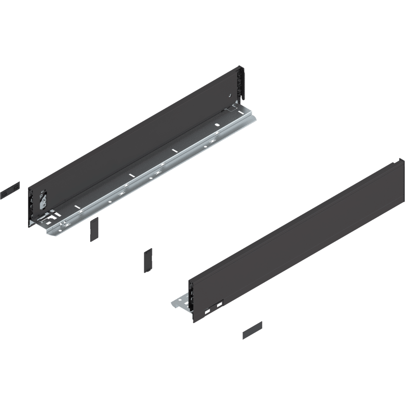 LEGRABOX Zarge, Höhe M (90,5 mm), NL=550 mm, links/rechts, terraschwarz matt