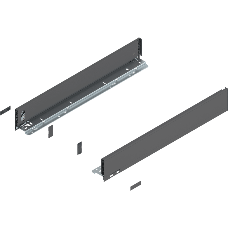 LEGRABOX Zarge, Höhe M (90,5 mm), NL=600 mm, links/rechts, für LEGRABOX pure, oriongrau matt