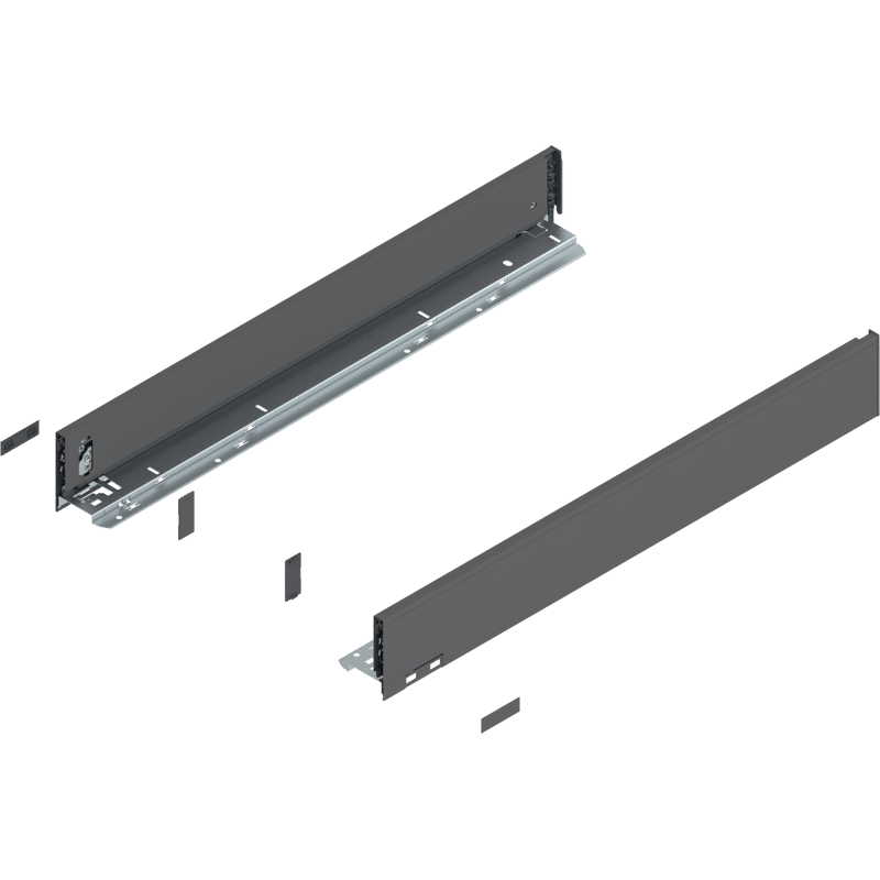 LEGRABOX Zarge, Höhe M (90,5 mm), NL=650 mm, links/rechts, für LEGRABOX pure, oriongrau matt