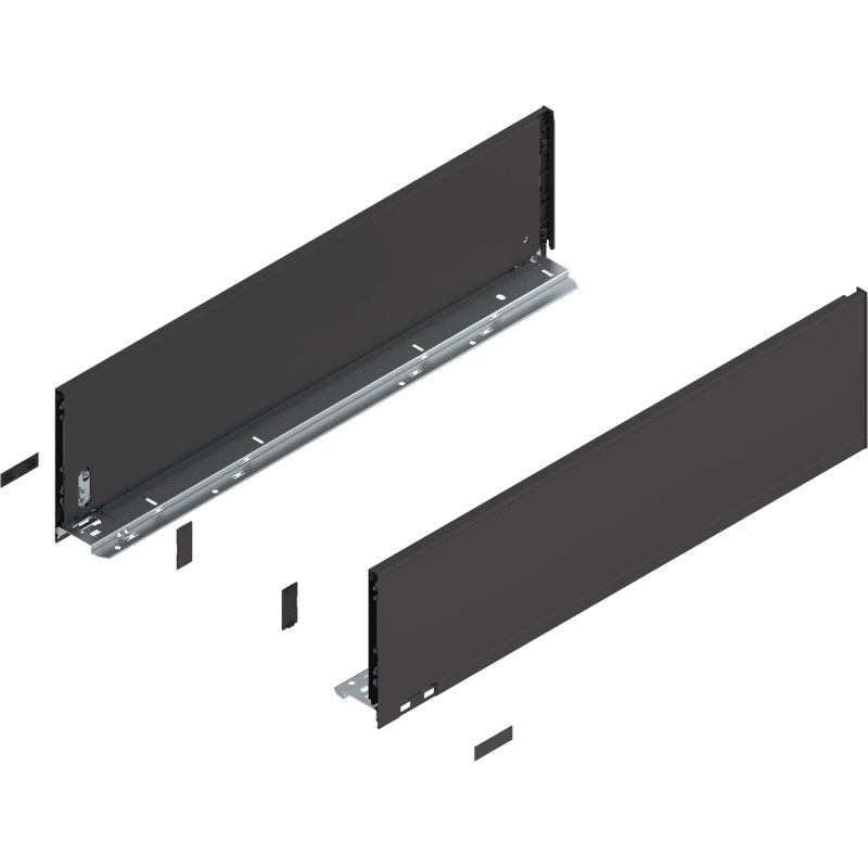 LEGRABOX Zarge, Höhe C (177,0 mm), NL=650 mm, links/rechts, für LEGRABOX pure, terraschwarz matt