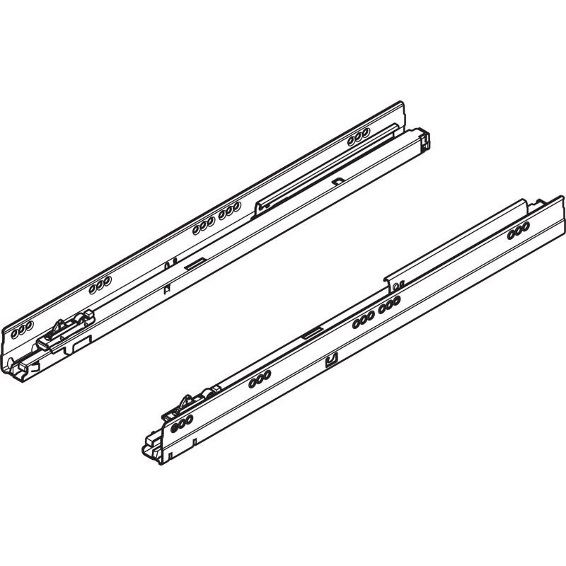 TBX Korpusschienen für Blumotion und TIP-ON Blumotion 500mm,                                                                                                                           65kg