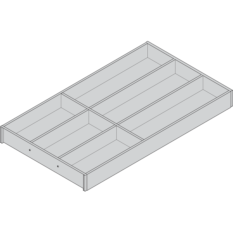 AMBIA-LINE Besteckeinsatz für LEGRABOX Schubkasten, Holzdesign, 6 Besteckfächer, NL=550 mm, Breite=300 mm, Bard.Eiche/seidenwei