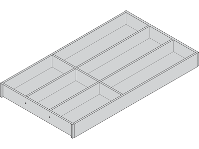 AMBIA-LINE Besteckeinsatz für LEGRABOX Schubkasten, Holzdesign, 6 Besteckfächer, NL=550 mm, Breite=300 mm, Bard.Eiche/seidenwei