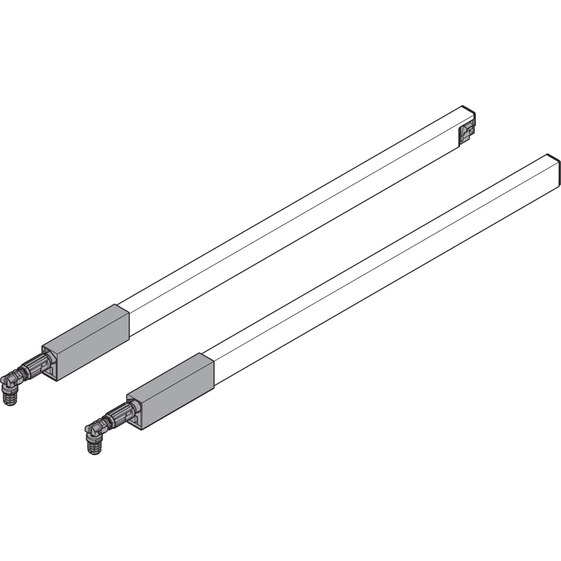 TBX antaro Längsreling-Set für Frontauszug oben NL 500mm,                                                                             seidenweiss