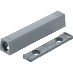 TIP-ON Adapterplatte für Türen, Langversion, gerade Platingrau