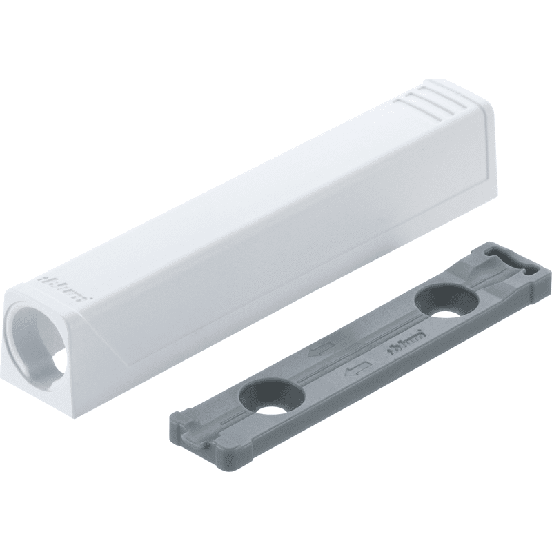 TIP-ON Adapterplatte für Türen, Langversion, gerade Seidenweiß