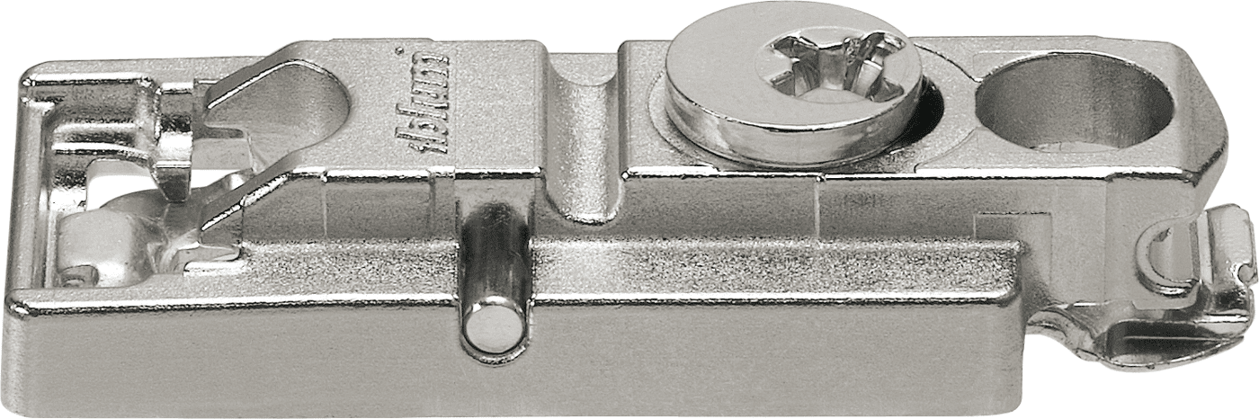 CLIP Montageplatte, gerade, 0 mm, Zink, Schrauben, HV: Exzenter