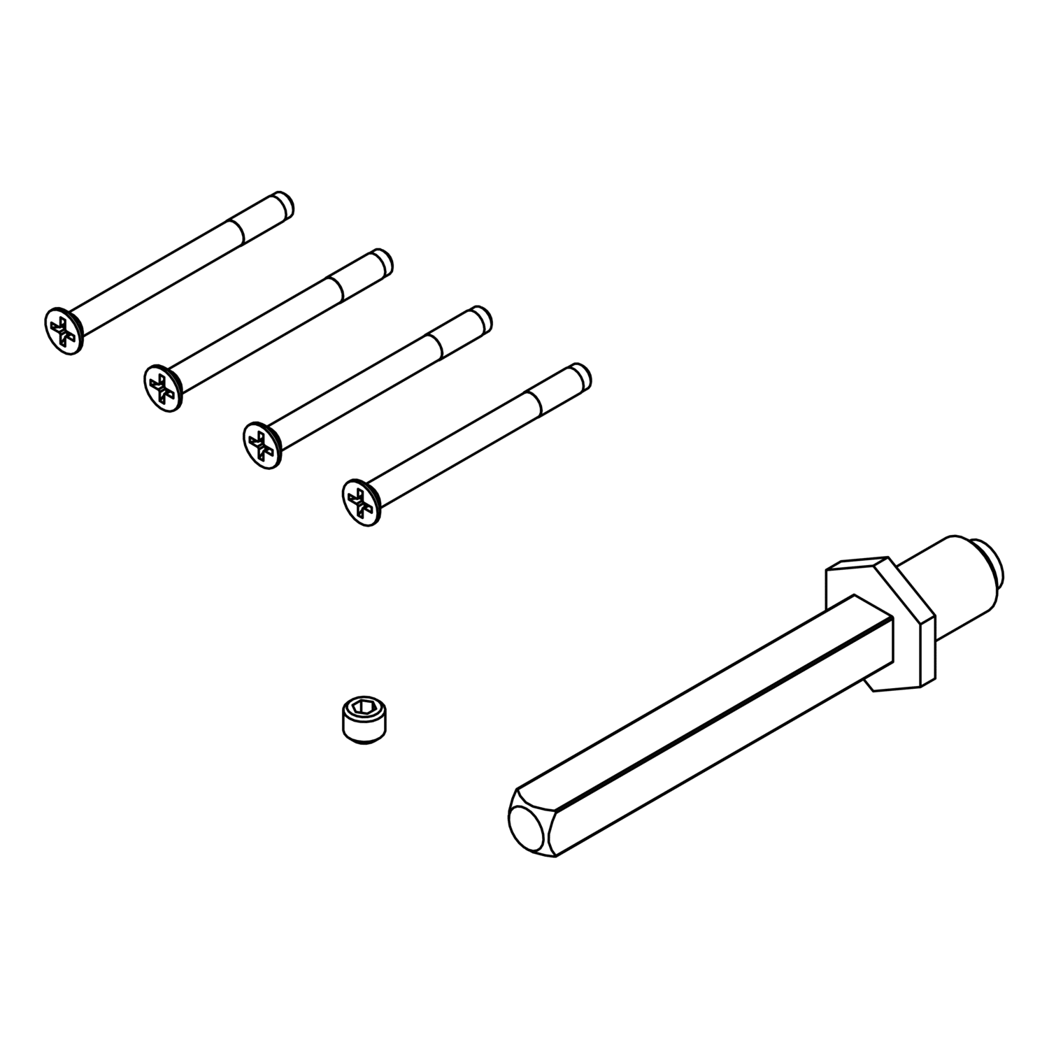 Verlängerungssets Schraubtechnik Voll-Wechselstift 8mm nicht für Zink-Grt.