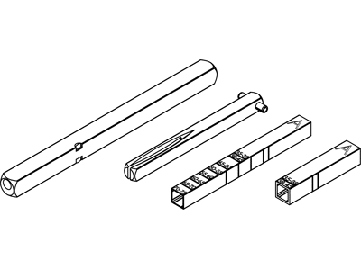 Verlängerungssets für Langschild-Grt. WC/LUCIO & LOREDANO Hohlstift 8 mm