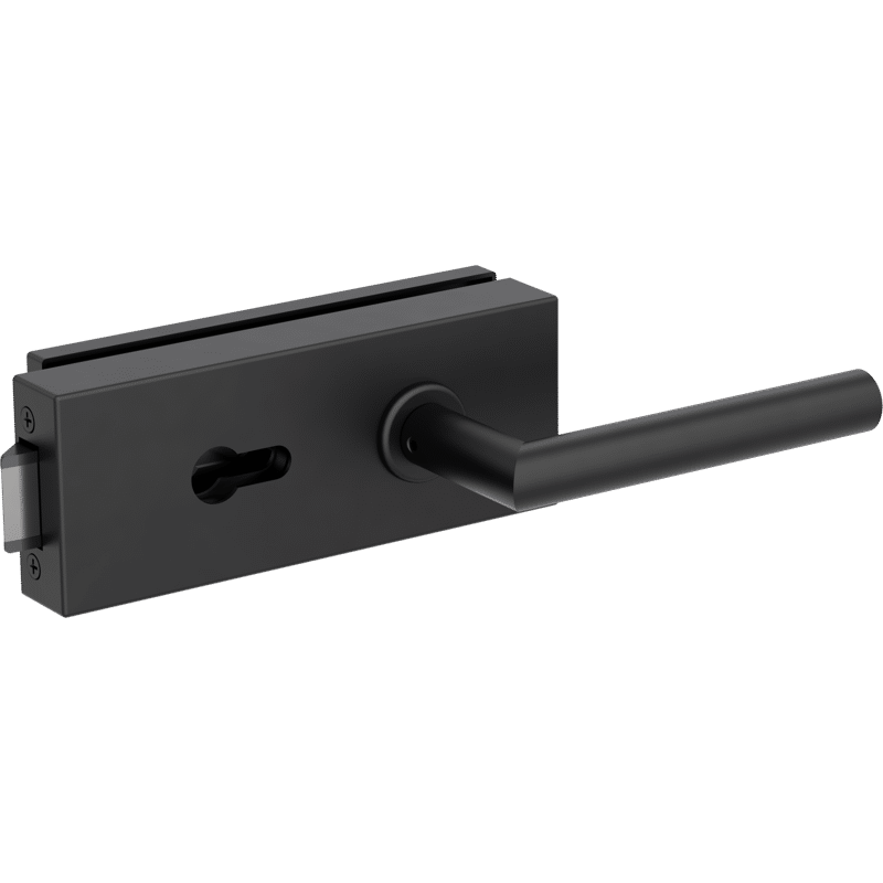 Glastürbeschlagset FABRICO PZ Flüster 3-tlg. Bänder L-FORM Graph.sw