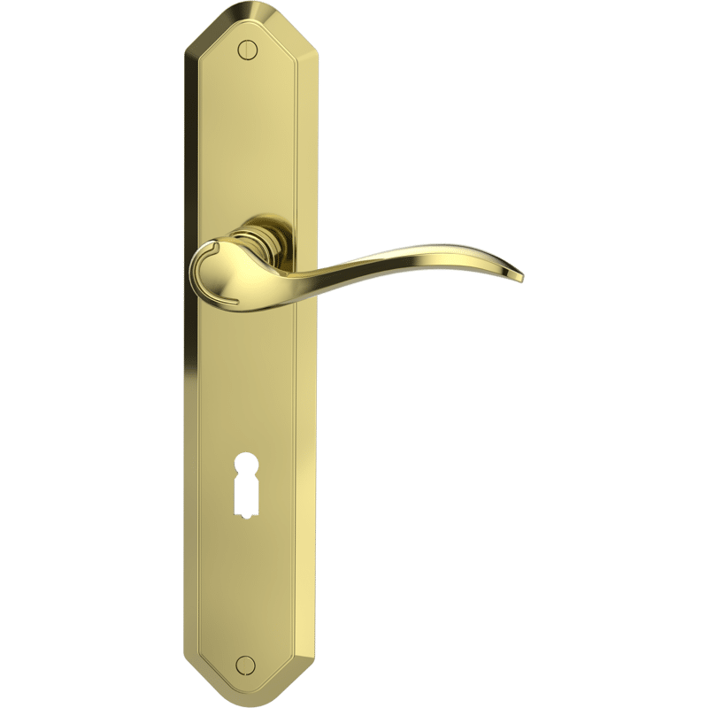 Türgriffgrt. AMADEUS Deko-Schraube Langschild Freiform Buntbart Messing-Optik