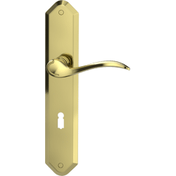 Türgriffgrt. AMADEUS Deko-Schraube Langschild Freiform Buntbart Messing-Optik