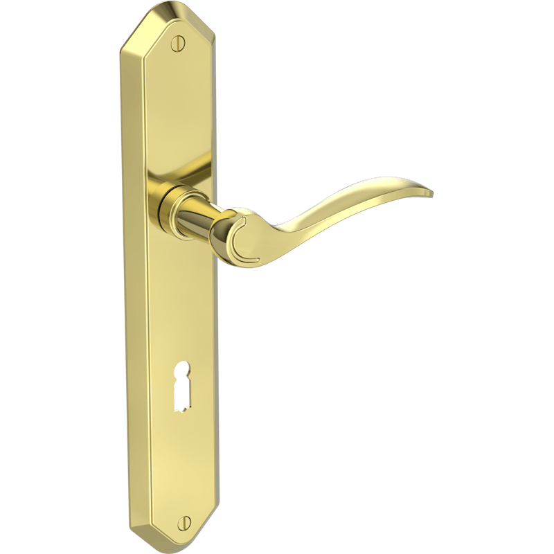 Türgriffgrt. AMADEUS Deko-Schraube Langschild Freiform Buntbart Messing-Optik
