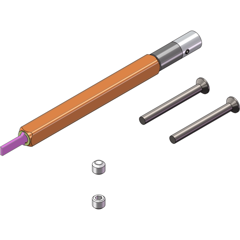 TST-Set 65-70mm Schraubt. Hohlstift 8mm S2L ONE Griffe Samtgrau