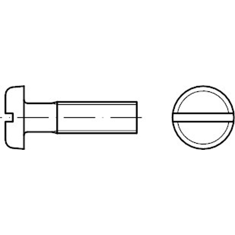 ISO 1580 A 4 Flachkopfschrauben mit Schlitz
