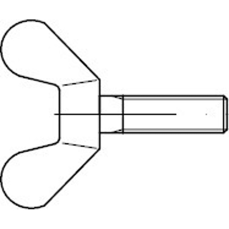 DIN 316 mit runder Flügelform Messing blank Flügelschraube