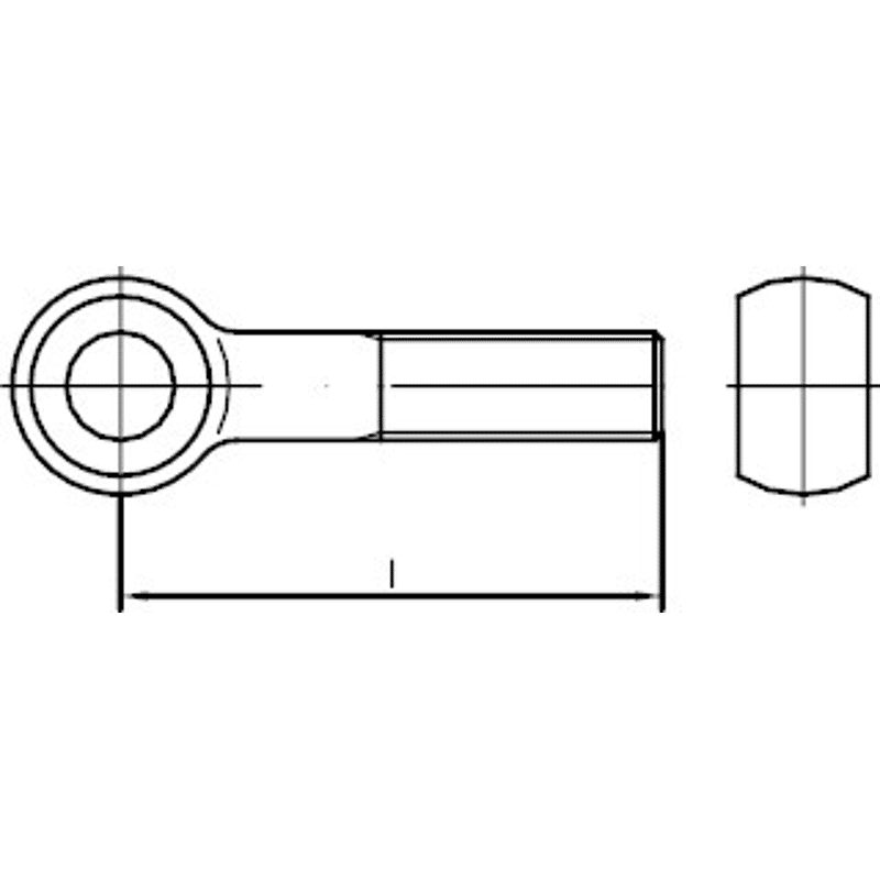 DIN 444 Form B mit Schaft  Edelstahl A2 Augenschrauben