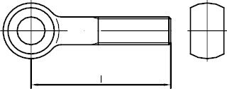 DIN 444 Form B Gewinde bis annähernd Kopf  Stahl 4.6 blank Augenschrauben