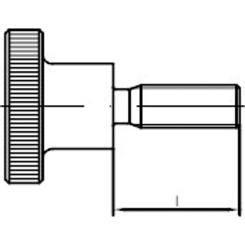 DIN 464 Form Sz Gewinde bis Kopf Edelstahl A1/A2 Rändelschrauben hohe Form
