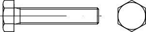 DIN 561 Form A Stahl 22H 8.8 blank Sechskantschrauben mit Zapfen